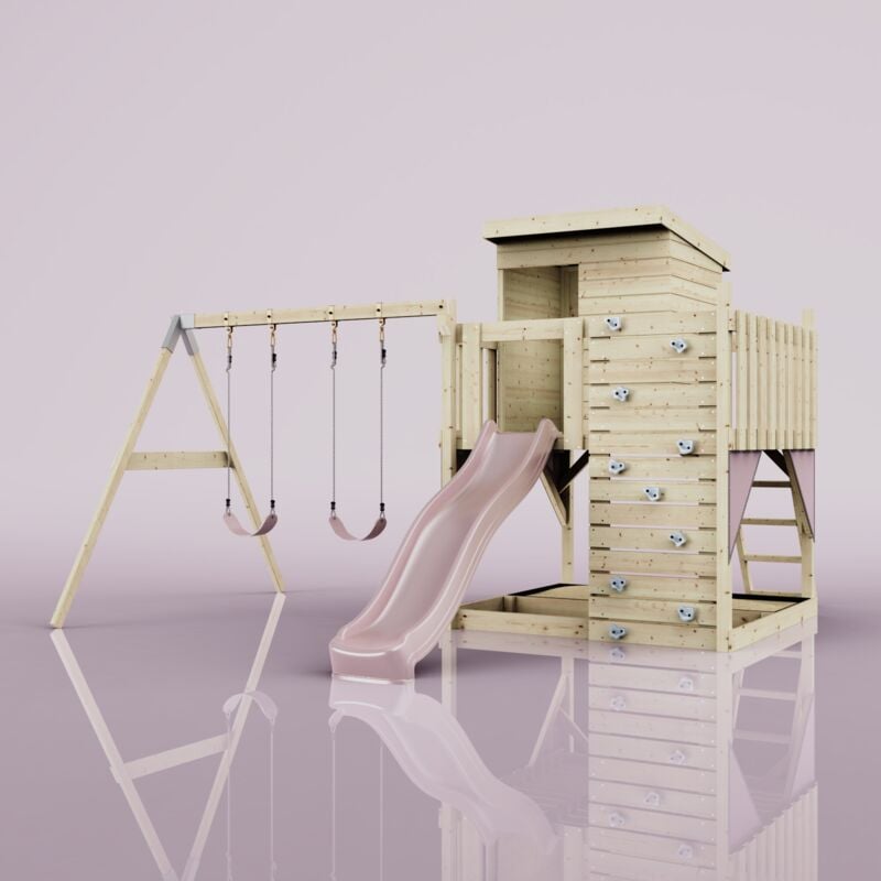 Polarplay - Tour de jeux Björn Rosa 415 x 396 cm Balançoire pour enfants