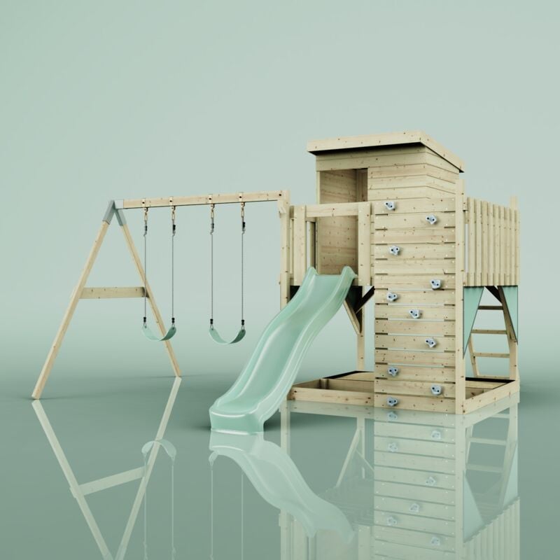 Polarplay - Tour de jeux Björn Vert 415 x 396 cm Balançoire pour enfants