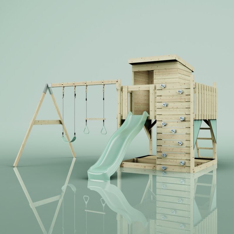 Polarplay - Tour de jeux Björn Vert 415 x 396 cm Barre de trapèze