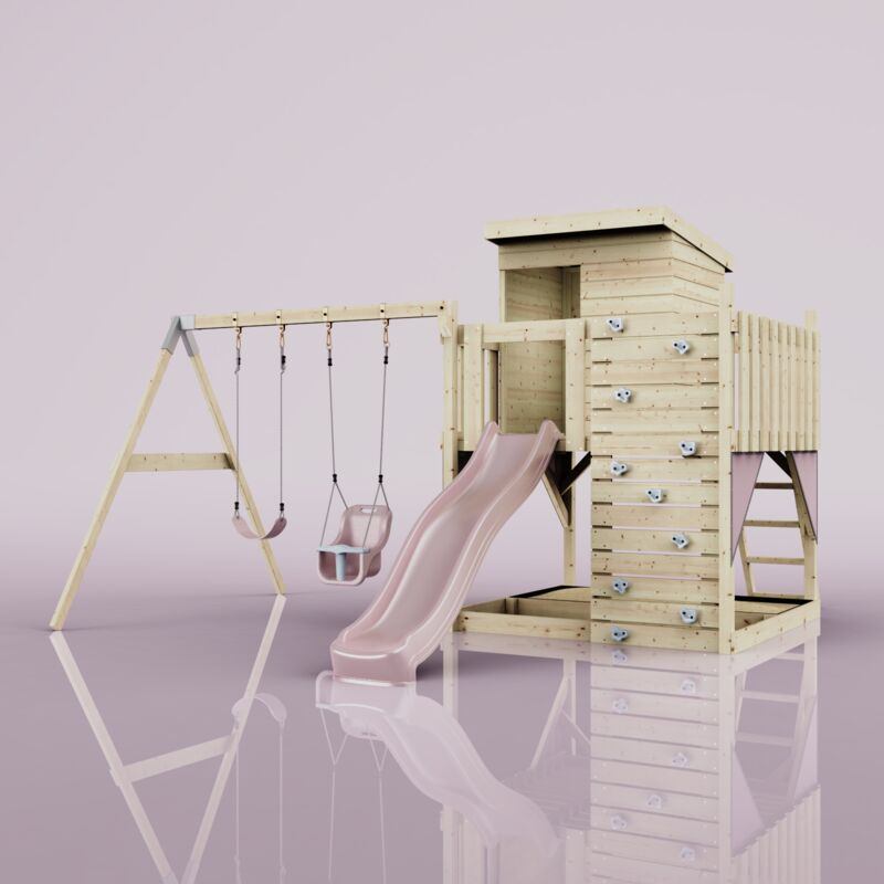 Polarplay - Tour de jeux Björn Rosa 415 x 396 cm Balançoire bébé