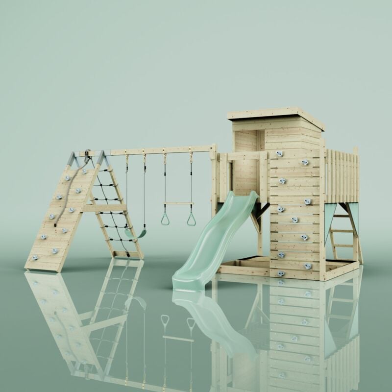 PolarPlay Tour de jeux Frida Vert 414 x 468 cm Barre de trapèze