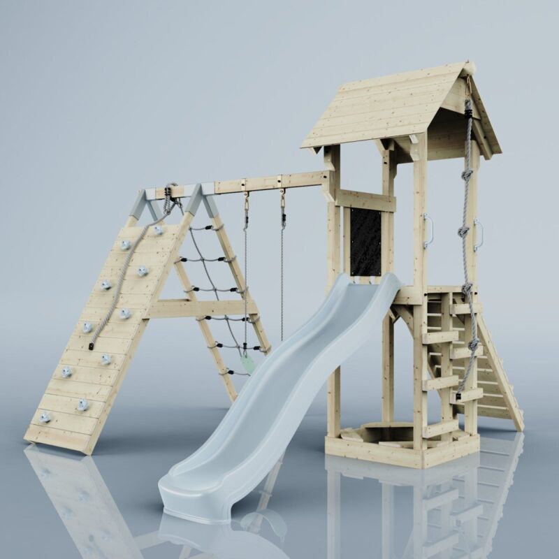 Rebo PolarPlay Tower Kids Wooden Climbing Frame - Climb & Swing Tyra Mist