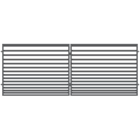 Polbram Doppeltor Leni 120 inkl. Zubehör-Set 300 x 120 cm anthrazit Gartentor