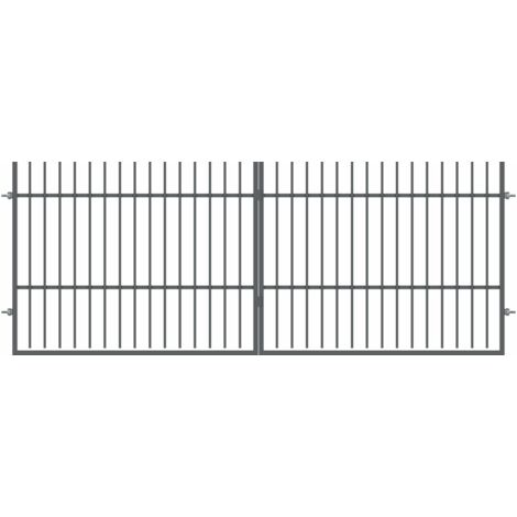 Polbram Doppeltor Linus 120 inkl. Zubehör-Set anthrazit Gartentor 300 x 120 cm