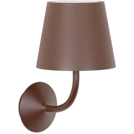 Poldina Applique 230V en Aluminium Couleur Corten, Design Moderne avec Diffuseur en Polycarbonate, Culot E27 pour Usage Intérieur et Extérieur