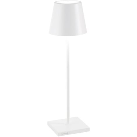 Poldina pro lampada da tavolo a batteria ricaricabile ip65 colore bianco opaco zafferano ld0340b3