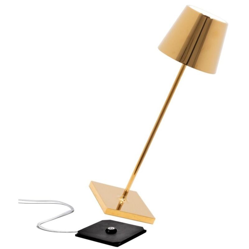 Zafferano - Lampe de table led Poldina Pro Glossy Gold, rechargeable et dimmable