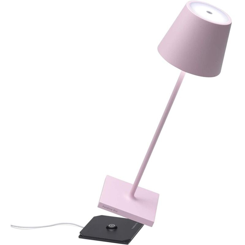 Lampe de table LED Poldina Pro Rose, rechargeable et dimmable