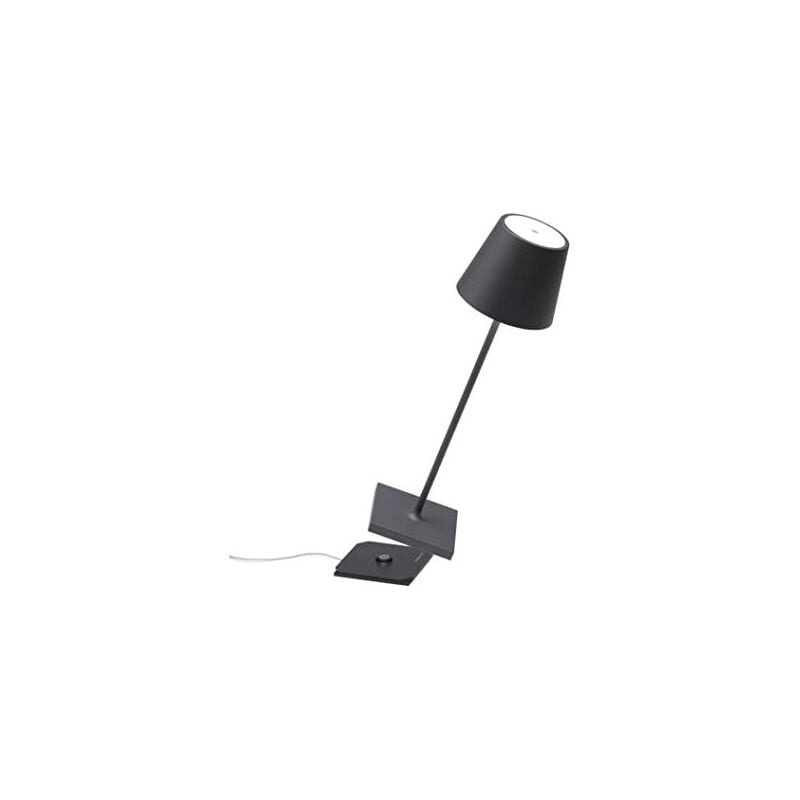 Lampe de table led gris foncé Poldina Pro, rechargeable et dimmable