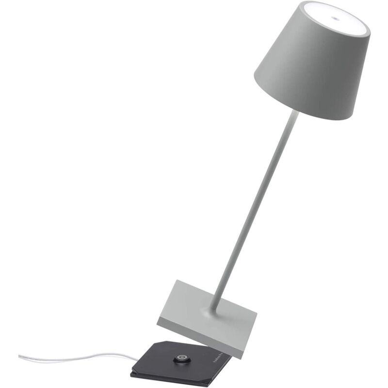 Lampe de table led Poldina Pro Green Sage, rechargeable et dimmable