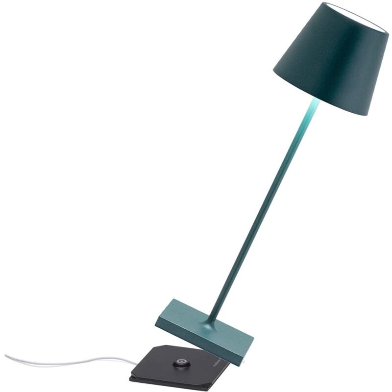 Perenz - Lampe de table led Poldina Pro Vert Foncé, rechargeable et dimmable