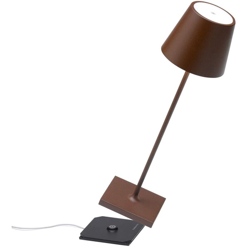 Perenz - Lampe de table led Poldina Pro Corten, rechargeable et dimmable