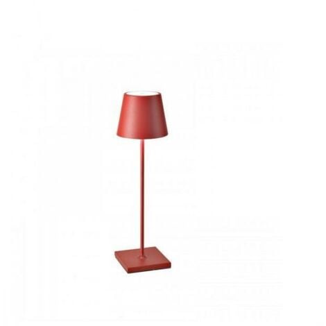 Poldina pro zafferano ld0340f3-tischlampe-aufladbar-rot