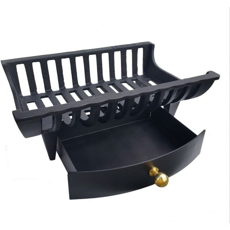 Poêle à bois aile brasero en fonte et cendrier pour cheminée au choix : kit poêle à bois + tiroir