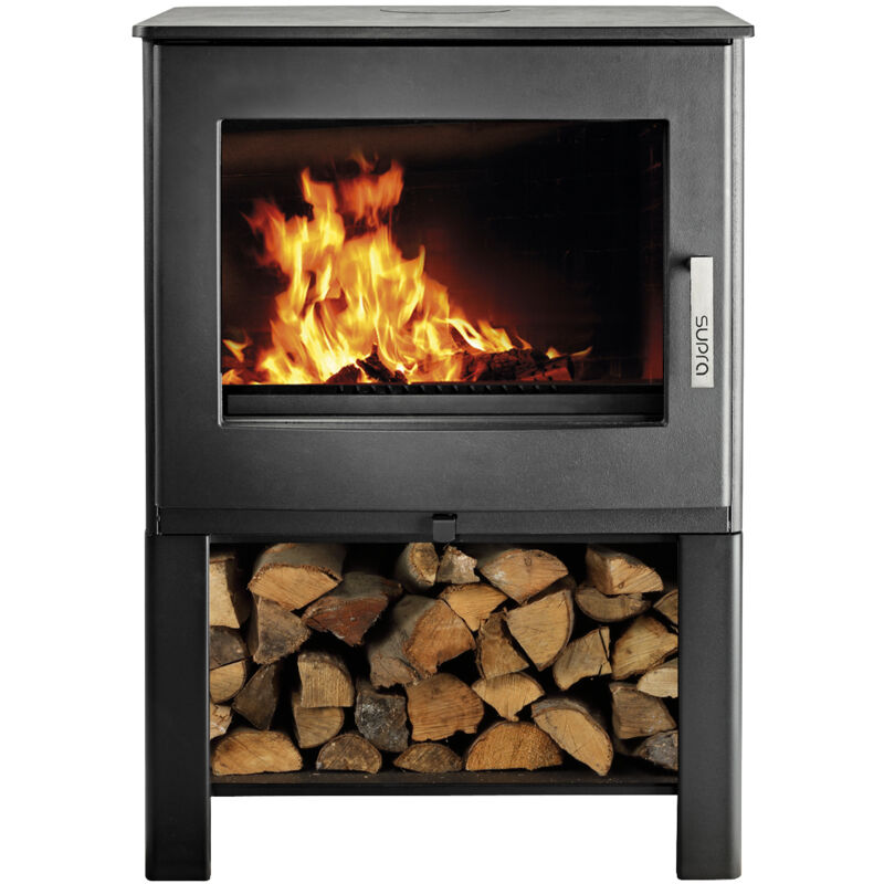 Supra - Poêle à bois 6.7kw noir ario bucher