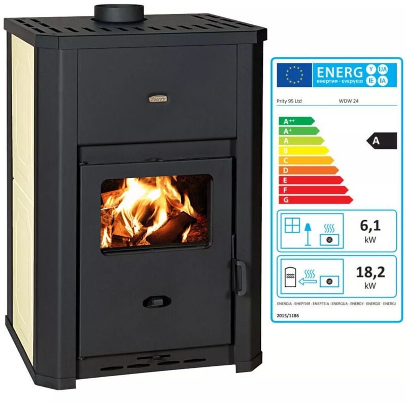 Prity - Poêle à bois avec bouilleur wd W24 d 6.1 + 18.2 Kw