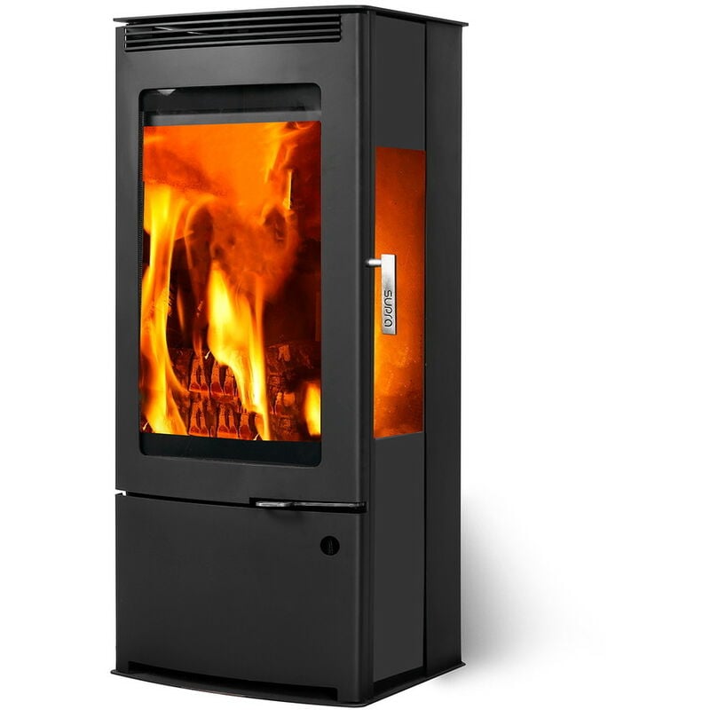 Supra - Poêle à bois talma tri vision acier - vertical - 9,1kW - 45,8 x 105,8 x 43,8 cm