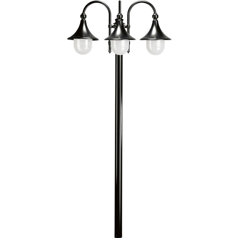 Pôle classique 3 bras trom IP44 E27 3x42W 2080mm Noir