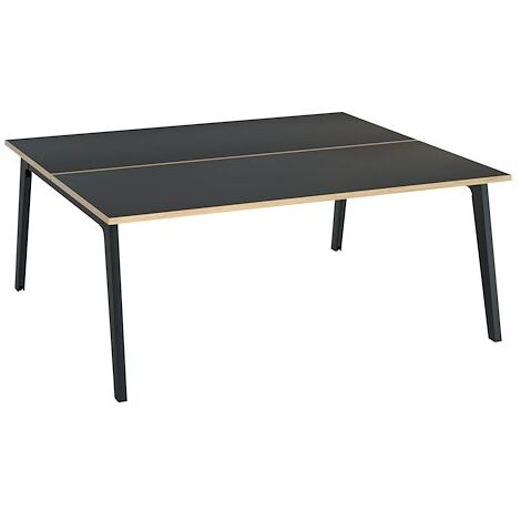 Pôle de 2 bureaux Eden Arche Carbone + goulotte L 180 cm piètement carbone - Maxiburo