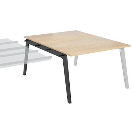 Pôle de 2 bureaux suivants chêne clair piètement anthracite RAL 7016 + goulotte  L 120 cm - Exprim - Maxiburo