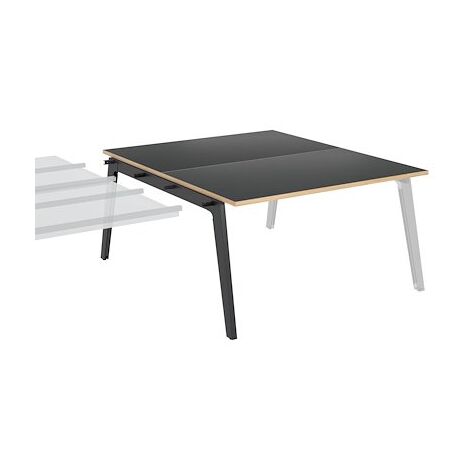 Pôle de 2 bureaux suivants + goulotte L 140 cm carbone piètement carbone - Exprim - Maxiburo