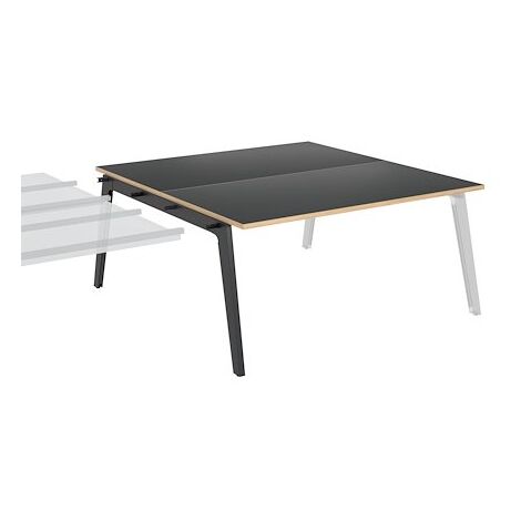 Pôle de 2 bureaux suivants + goulotte L 160 cm carbone piètement carbone - Exprim - Maxiburo