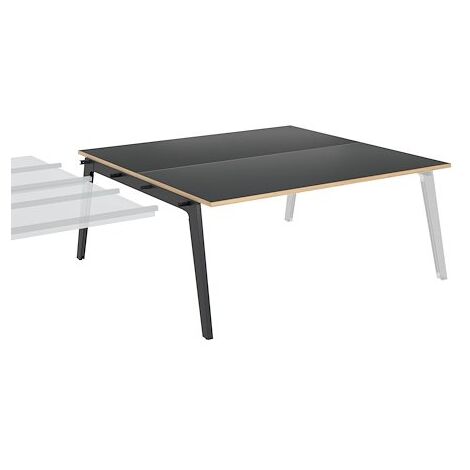 Pôle de 2 bureaux suivants + goulotte L 180 cm carbone piètement carbone - Exprim - Maxiburo