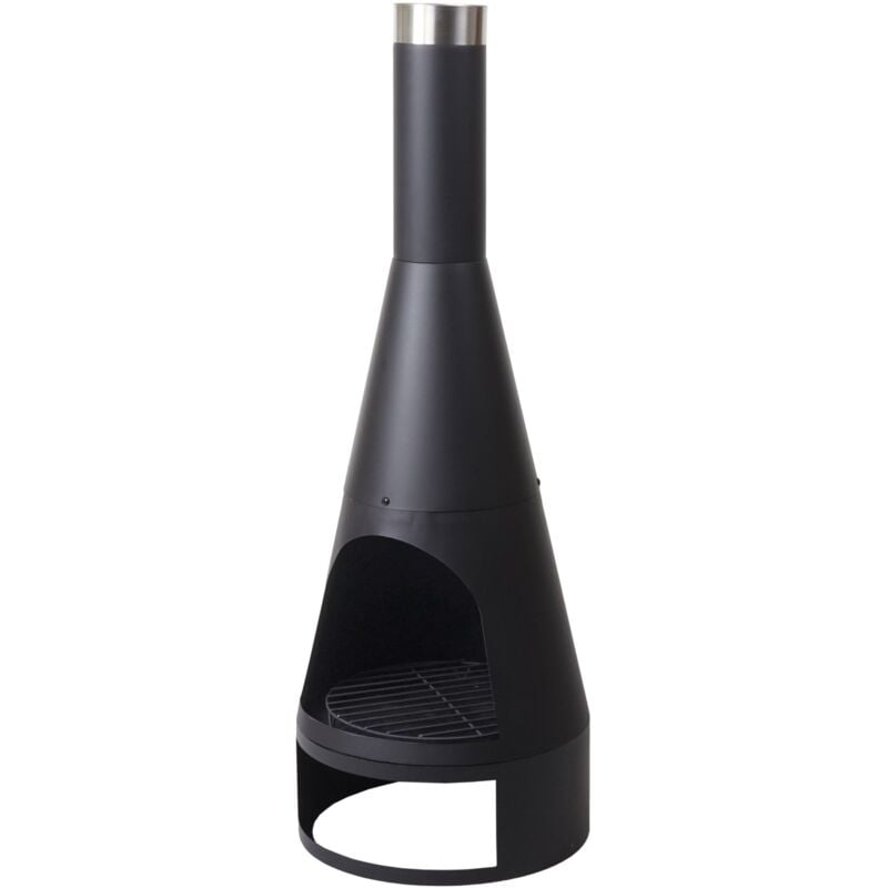 Jamais utilisé] Poêle de jardin HHG 821, Cheminée de terrasse Poêle de terrasse, tisonnier Foyer, 120x43cm noir