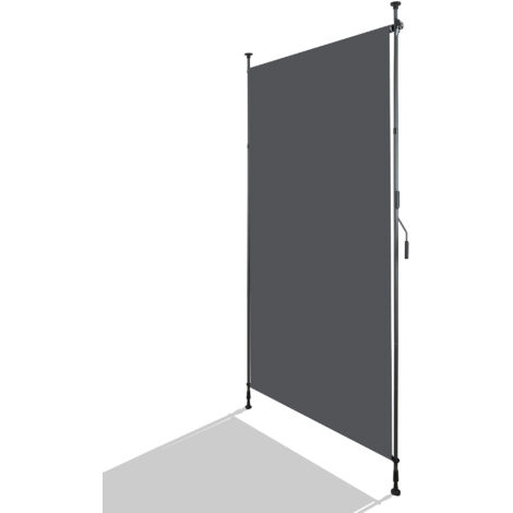 Pole extérieur vertical, avec fixation par clipsage. Il peut être démonté facilement. Installation sans besoin de percer les tuyaux. Couleur anthracite. Équipé d’une manette à action manuelle. Dimensi