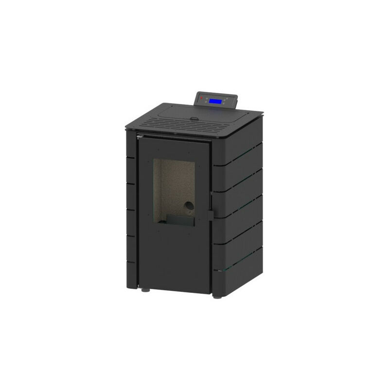 Solzaima - Poêle à granulés Europa noire 6,1kW wifi label Flamme verte classe énergétique a+