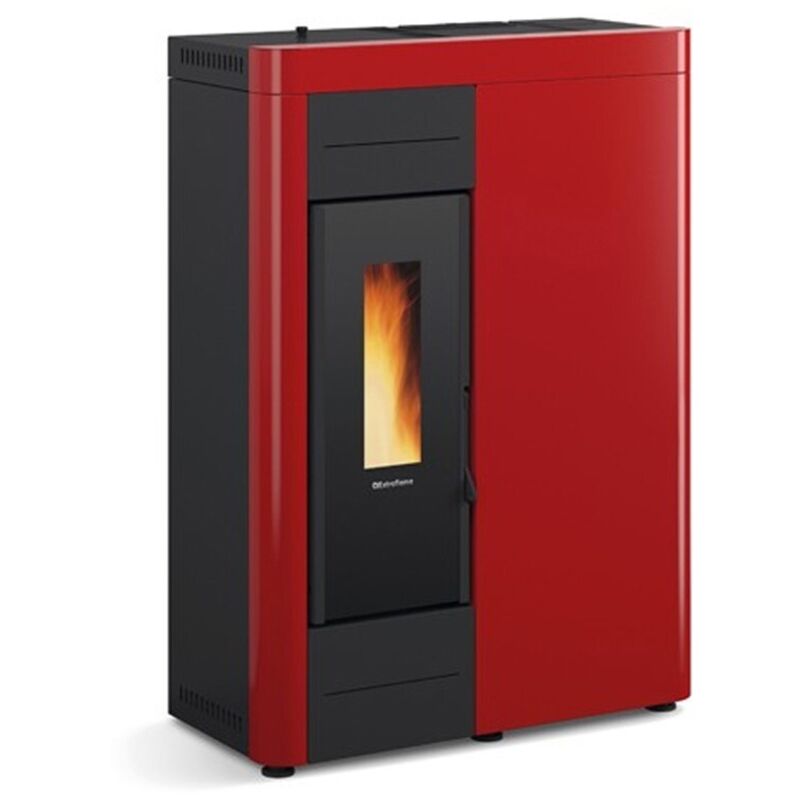 Poele thermo a' pellets La Nordica extraflame Virna en acier bordeaux 14,5 kw pour thermopoele de 400 m
