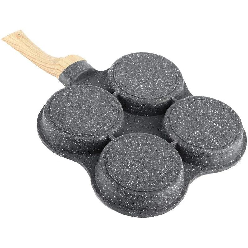 Einemgeld - Poêle à œufs Poêle à omelette Poêle à omelette à rôtir 4 trous Poêles à frire antiadhésives Petit déjeuner Crêpière pour cuisinière à