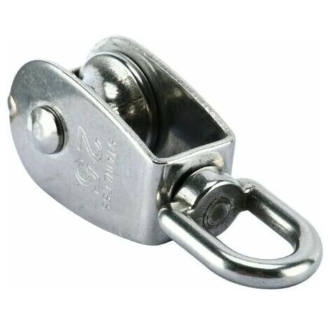Polea de cuerda, polea de acero inoxidable 304, polea de acero inoxidable, plata/25 mm