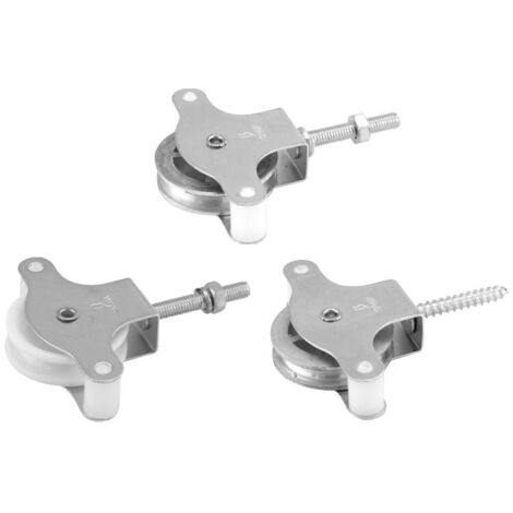 Polea de tendedero zamak/plástico 40mm con tornillos y guías - POLYESTER
