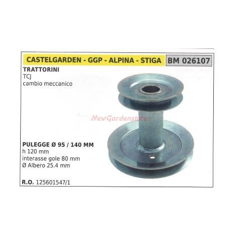 Polea para la transmisión mecánica del tractor cortacésped TCJ GGP 026107