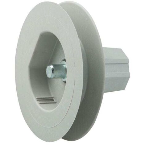POLEA PERSIANA 120x42MM CON ESPIGA CINTA 18MM