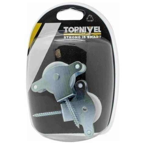 Polea Tendedero Tornillo 40Mm Plastico Cincado