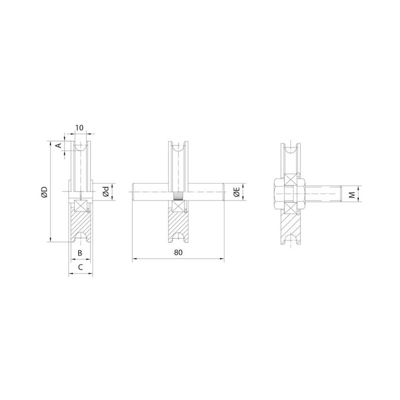 

Polea Puerta Elevacion 80X10Mm 103 Canal - Ebro