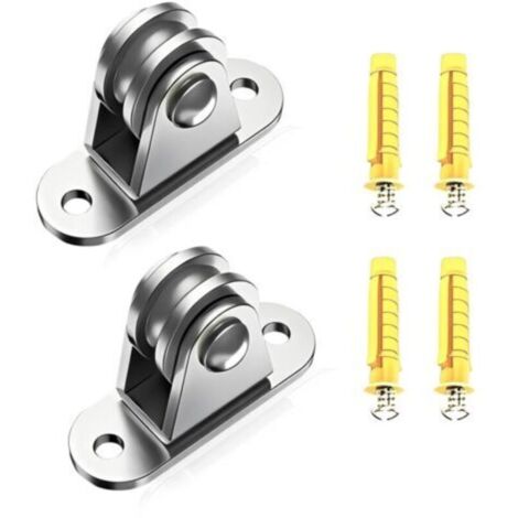 Poleas para tendedero – Juego de 2 bloques silenciosos de acero inoxidable, ideales para deslizar cables de acero.