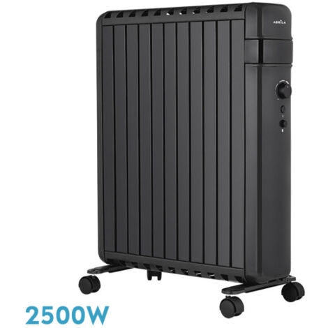 Polen Schwarzer Ölkühler 2500 W 11 Elemente 3 Kippschutzkräfte (63,5 x 52,5 x 24,5 cm)