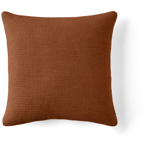 Polette - coussin - en tissu texturé - 40x40 cm - rouille