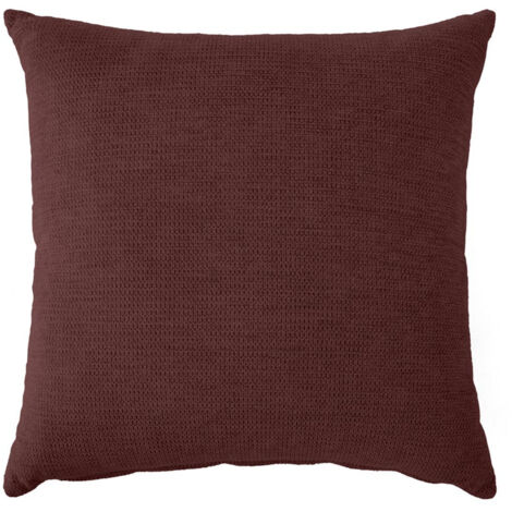 Polette - coussin - en tissu texturé - 60x60 cm - prune