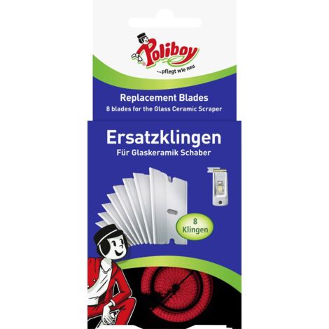 Poliboy Ersatzklingen für Glaskeramik Schaber 8 Stück Kochfeldschaber