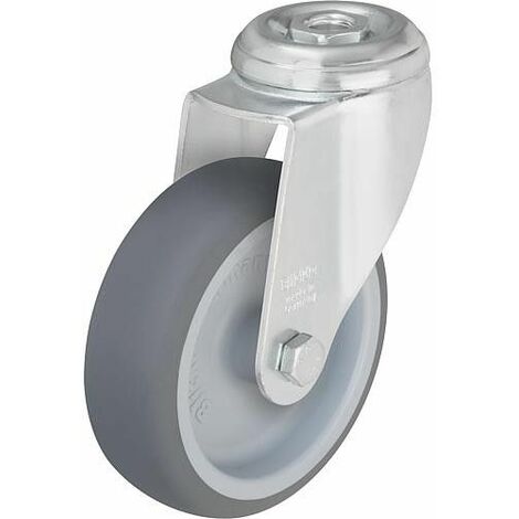 Polie LKRA TPA 80G revet. caoutcouc, capacite de charge 100 kg, roulette diam. 80 mm