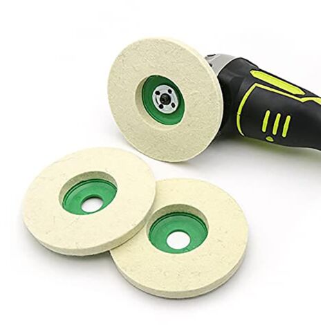 Polierscheibe aus Wollfilz für Winkelschleifer, Rotationswerkzeug, Schleifwerkzeug (3 Stück, 125 mm)