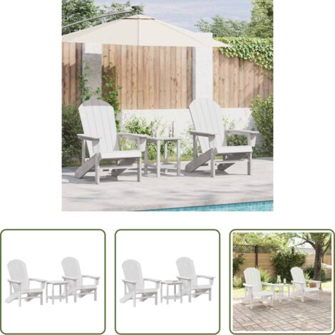 Polietilene -  Sedia da Giardino 3 pcs Bianco Polietilene