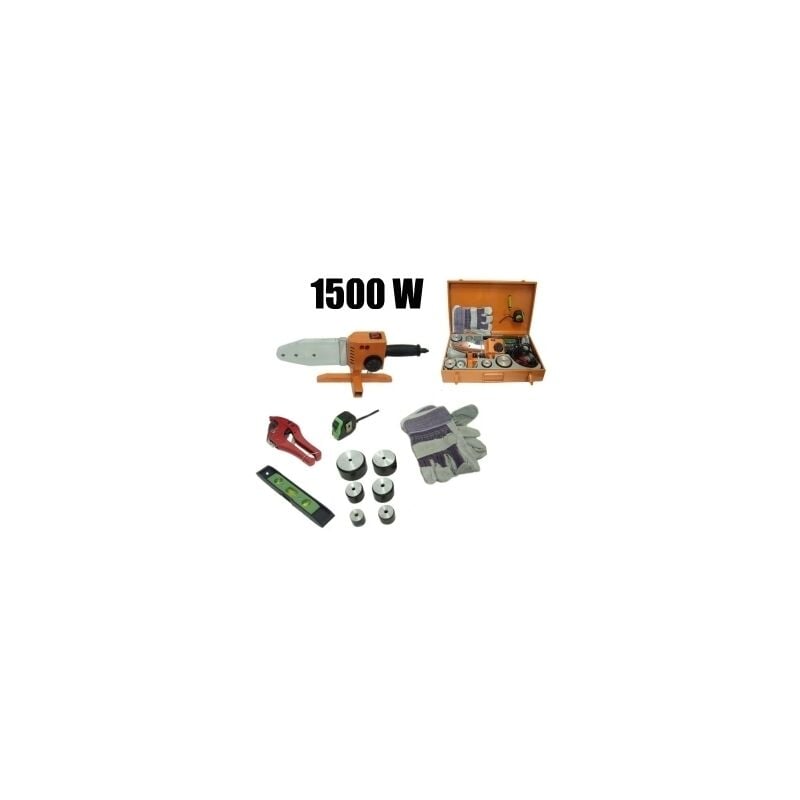 Image of Grecoshop - Polifusore/Saldatore per tubi in polipropilene 1500W con 6 matrici e accessori - Mod. b