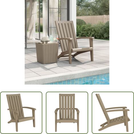 Polipropilene -  Sedia Adirondack da Giardino in Polipropilene Marrone Chiaro