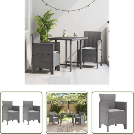 Polipropilene -  Sedia da Giardino 2 pcs Grigio chiaro 53 x 49 x 85 cm