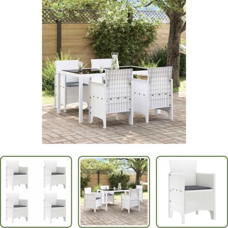 Polipropilene -  Sedia da Giardino 4 pcs Bianco 53 x 49 x 85 cm Polipropilene